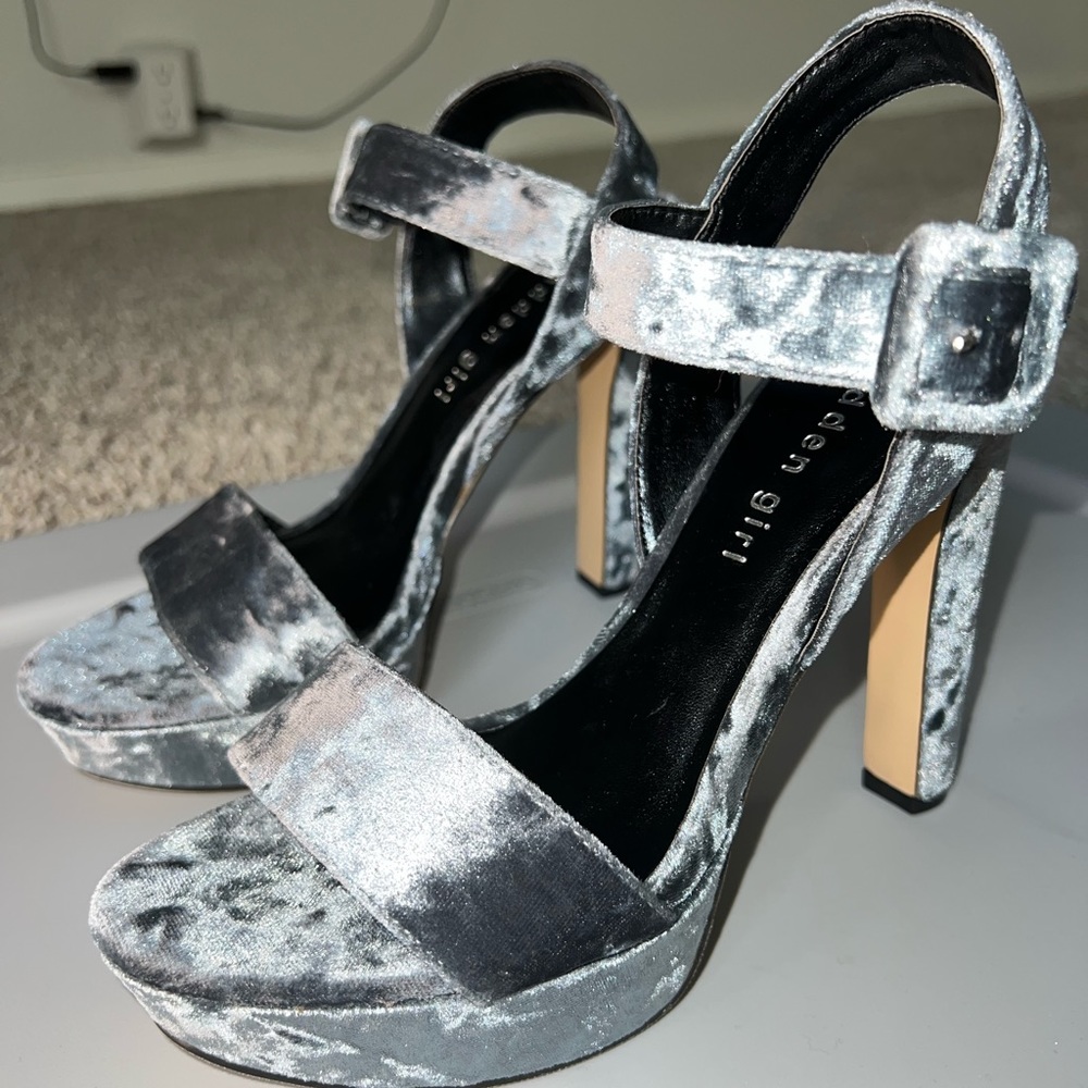 Blue/Gray Velvet Madden Girl Heels